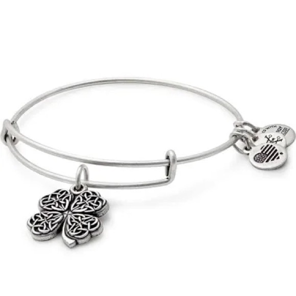 Alex and Ani Four Leaf Clover Bangle Charm Bracelet - Picture 1 of 3